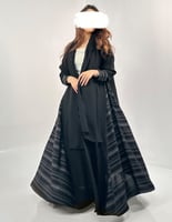 كريب ملكي كلوش مع كريب خفيف جاكار مخطط