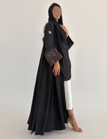 لنن طبيعي مع اكمام لنن مطرزه نص كلوش