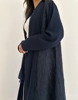 كريب كحلي خفيف مع تفته جاكار بلمعه خفيفة كلوش