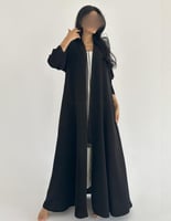 كريب اسود ملكي كلوش عملي بتطريز بني