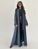 مخمل جاكار ازرق اكمام قصة كلوش