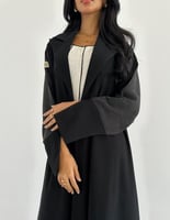 كريب قصة رسمية كلوش مع اكمام بودرة ياباني