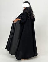 كريب أسود كلوش من الخلف جاكار بلمعه