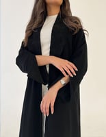 عباية كريب ملكي وجاكار ياقة كسرة من الخلف جاكار