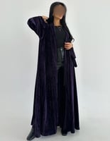 مخمل مكسر نص كلوش اكمام بفتحة