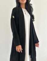 كريب ملكي مطرز كلوش عملي فاحم