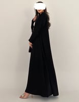 كريب ملكي كلوش مع أكمام لمعة بارزه