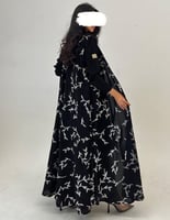 كريب أسود مطرز كلوش