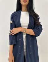 بلايزر كحلي مخطط قصة ستريت