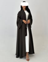 عباية كلوش زيتي أكمام كلوش عملية