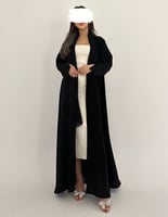 كريب ملكي كلوش مع أكمام لمعة بارزه