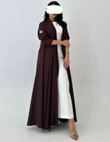 عباية كريب خفيف كلوش كسره من الخلف