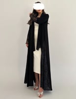 كريب مع دانتيل فرنسي فاخر جوانب وأكمام