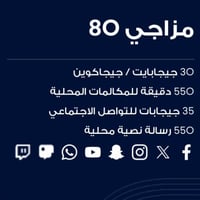 شريحة ريد بول موبايل Redbull -باقة مزاجي 80