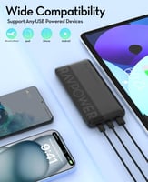 بطارية راف باور بقوة 20 واط بسعة 10000 ملي امبير م...