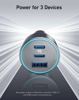 شاحن سيارة انكر 335 بقوة 67 واط - اسود