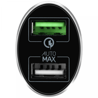 = شاحن سيارة من موماكس بمنفذين USB يدعم الشحن السر...