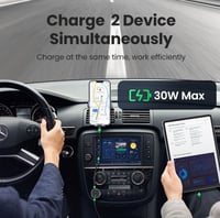 -- شاحن سيارة يوجرين بمنفذ USB ومنفذ PD بقوة 30 وا...