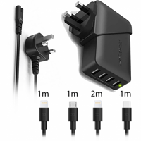 - كومبو شاحن جداري راف باور 4 منافذ بقوة 40 واط مع...