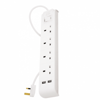 - توصيلة كهربائية بأربع مقابس ومنفذين USB من هوم ب...