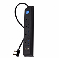 - هوم بست توصيلة جدارية 4 منافذ كهربائية ومنفذين U...