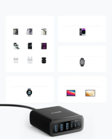 منصة شحن انكر بقوة 112 واط ثلاث منافذ يو اس بي وثل...