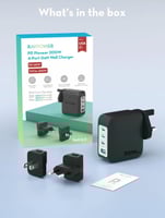 شاحن متعدد للسفر راف باور بقوة 200 واط بمنفذ يو اس...