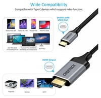 -- سلك تشويتيك قماشي من USB-C الى HDMI بطول 1.8م و...