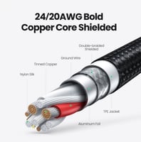 / سلك شاحن يوجرين USB إلى آيفون بطول 2 م - أسود