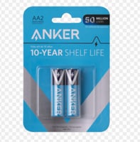 انكر بطاريات قلوية من النوع AAA من 2 قطع - أسود