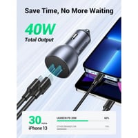 -- شاحن سيارة يوجرين بمنفذين PD وبمجموع القوة 40 و...