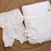 طقم استقبال دانتيل بقبعة فرنسيه3قطع