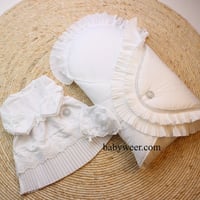 طقم استقبال مواليد بكسرات 3 قطع