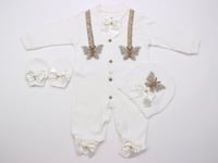 أفرول بناتي مزين بالكريستال بطبعة الفراشة