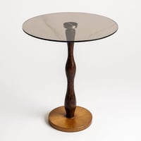 طاولة خدمة دائري ملكي سطح زجاج بني شفاف