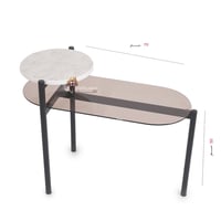 طاولة خدمة دورين قواعد حديد لون أسود شكل بيضاوي زج...