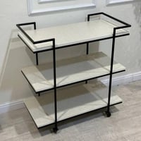 عربية ضيافة اسود سطح خشب بيج