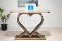 طاولة مدخل لون شمباني سطح بديل رخام بيج