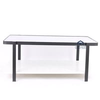 طاولة قهوة مع 4 طاولات خدمة قاعدة لون اسود سطح خشب...