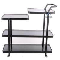 عربية تقديم 4 دورسطح زجاج اسود شفاف