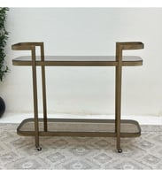 عربية رفين لون نحاسي زجاج لون بني شفاف