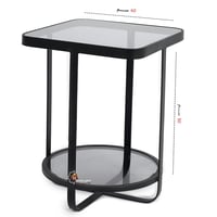 طاولة خدمة دورين شكل دائري ومربع والسطح زجاج لون أ...