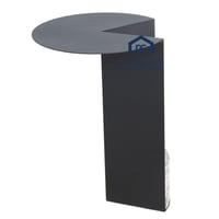 طاولة خدمة دائرية معدن كامل لون اسود مع رخام ملون