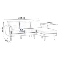 كنب 320×150×95×85 زاوية يمين