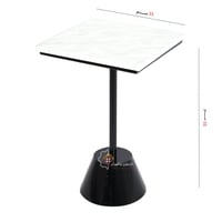 طاولة خدمة شكل مربع القاعدة حديد لون أسود والسطح خ...