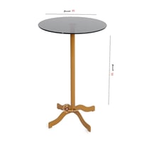 طاولة خدمة أرجل حديد لون ذهبي وسطح زجاج لون اسود