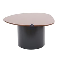 طقم طاولتين قهوه لون اسود وبني قاعدة معدن وسطح قشر...