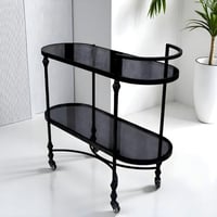 عربية بيضاوي دورين لون اسود سطح زجاج اسود