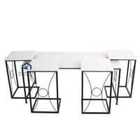 طقم طاولة ضيافة 5قطعه لون اسود وابيض