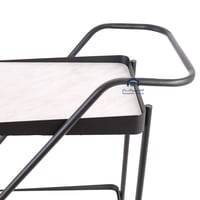 عربية تقديم دورين خشب رخامي لون ابيض قاعدة معدن لو...